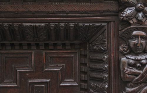 17TH CENTURY AND LATER CARVED OAK OVERMANTLE - ADDITIONAL PHOTO 7
