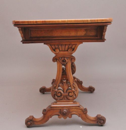 19THCENTURY ANTIQUE BURR WALNUT LIBRARY TABLE - ADDITIONAL PHOTO 3