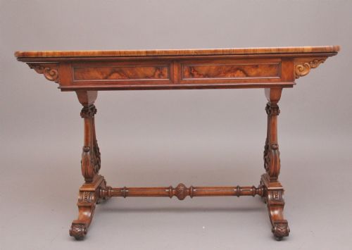 19THCENTURY ANTIQUE BURR WALNUT LIBRARY TABLE - ADDITIONAL PHOTO 5