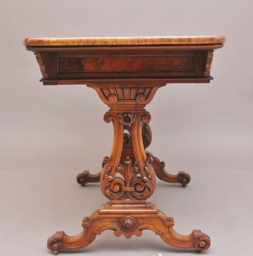 19THCENTURY ANTIQUE BURR WALNUT LIBRARY TABLE - ADDITIONAL PHOTO 7