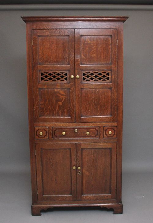 EARLY 19TH CENTURY OAK FOOD CUPBOARD