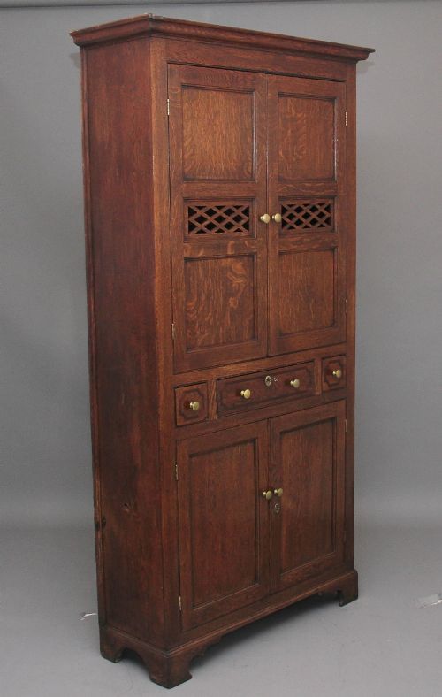 EARLY 19TH CENTURY OAK FOOD CUPBOARD - ADDITIONAL PHOTO 3