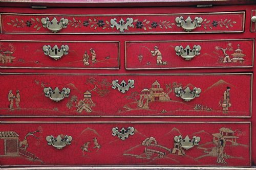 EARLY 20TH CENTURY CHINOISERIE BUREAU BOOKCASE - ADDITIONAL PHOTO 5