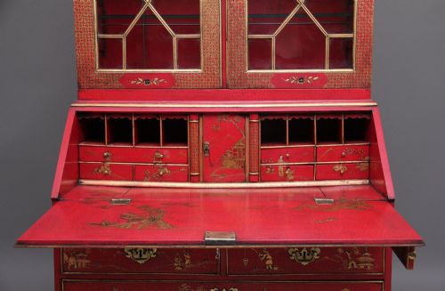 EARLY 20TH CENTURY CHINOISERIE BUREAU BOOKCASE - ADDITIONAL PHOTO 7
