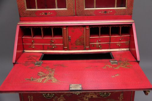 EARLY 20TH CENTURY CHINOISERIE BUREAU BOOKCASE - ADDITIONAL PHOTO 9