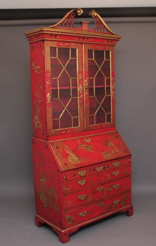 EARLY 20TH CENTURY CHINOISERIE BUREAU BOOKCASE - ADDITIONAL PHOTO 12