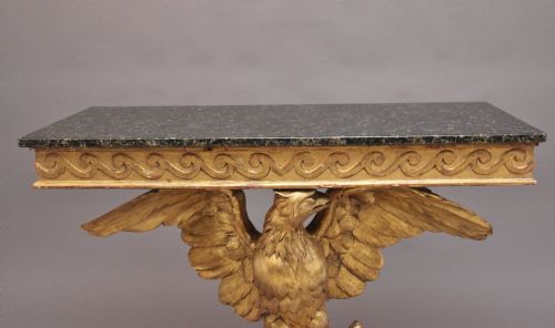 EARLY 20TH CENTURY ANTIQUE GILT AND MARBLE TOP CONSOLE TABLE - ADDITIONAL PHOTO 1