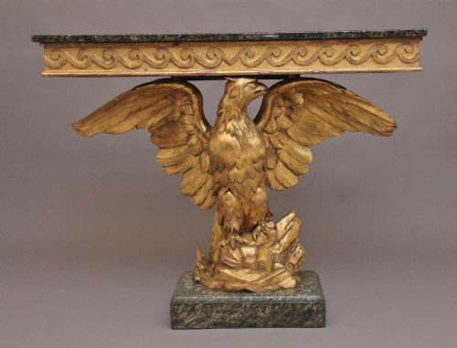 EARLY 20TH CENTURY ANTIQUE GILT AND MARBLE TOP CONSOLE TABLE - ADDITIONAL PHOTO 3