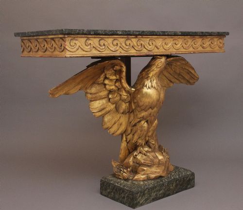 EARLY 20TH CENTURY ANTIQUE GILT AND MARBLE TOP CONSOLE TABLE - ADDITIONAL PHOTO 4