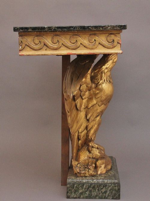 EARLY 20TH CENTURY ANTIQUE GILT AND MARBLE TOP CONSOLE TABLE - ADDITIONAL PHOTO 5