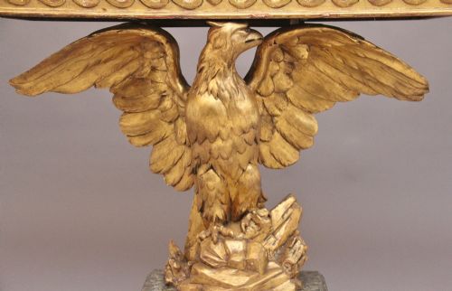EARLY 20TH CENTURY ANTIQUE GILT AND MARBLE TOP CONSOLE TABLE - ADDITIONAL PHOTO 9