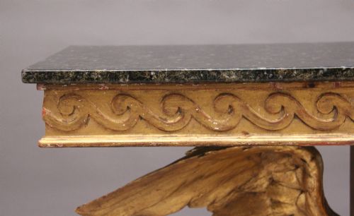 EARLY 20TH CENTURY ANTIQUE GILT AND MARBLE TOP CONSOLE TABLE - ADDITIONAL PHOTO 12