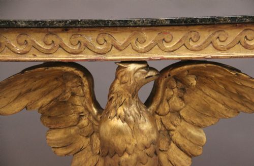 EARLY 20TH CENTURY ANTIQUE GILT AND MARBLE TOP CONSOLE TABLE - ADDITIONAL PHOTO 13