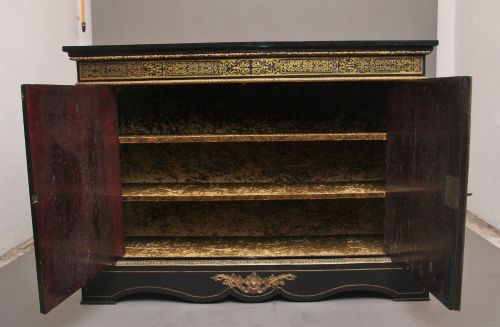 19TH CENTURY EBONISED BOULLE CABINET - ADDITIONAL PHOTO 1