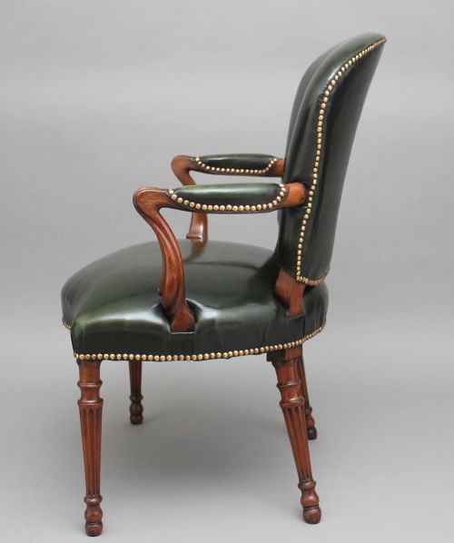 19TH CENTURY MAHOGANY OPEN ARMCHAIR - ADDITIONAL PHOTO 4