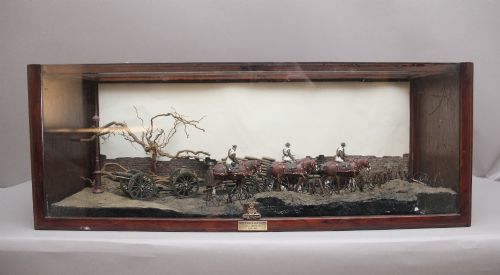 EARLY 20TH CENTURY DIORAMA OF AN 18 POUND GUN TEAM ROYAL ARTILLERY OF THE 1STWORLD WAR 19141918