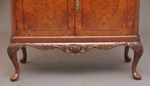 EARLY 20TH CENTURY BURR WALNUT DRINKS CABINET - ADDITIONAL PHOTO 9