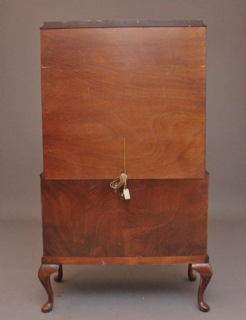 EARLY 20TH CENTURY BURR WALNUT DRINKS CABINET - ADDITIONAL PHOTO 11