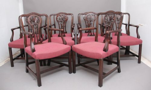Set of Ten Mahogany Armchairs by Alfred Allen of Birmingham
