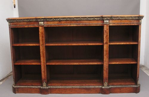 19th Century Walnut and Ormolu Open Bookcase by Johnstone and Jeanes