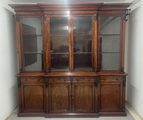 Early 19th Century Mahogany Break Front Bookcase