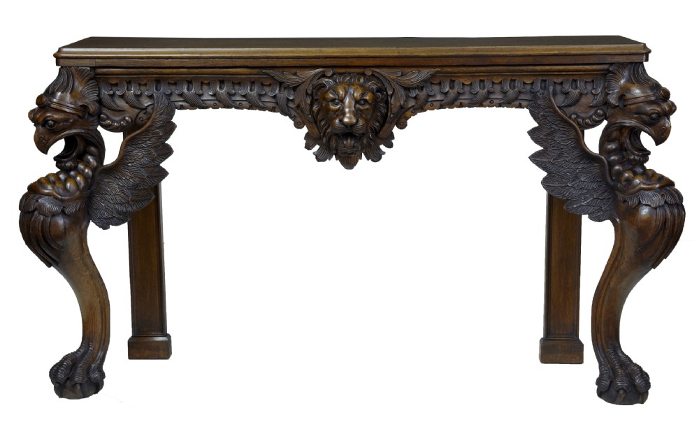 Carved consul table