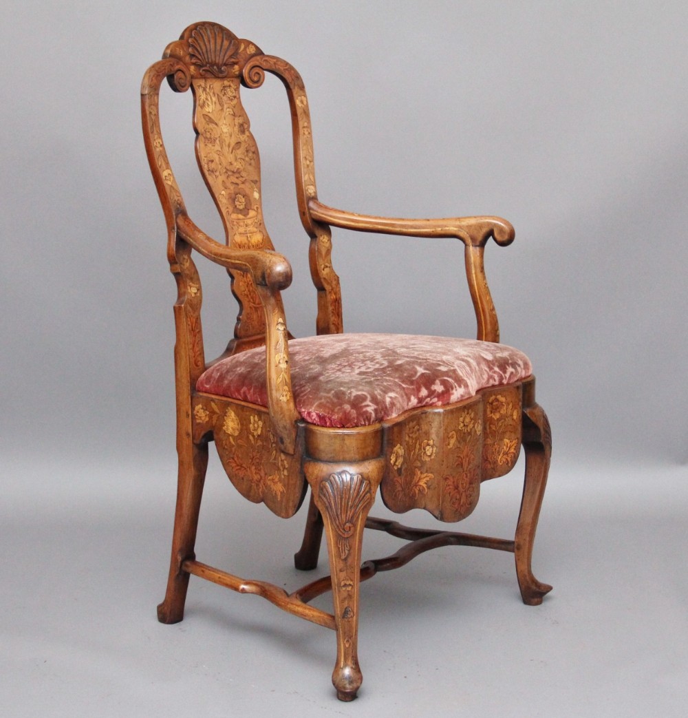 Walnut marquetry chair