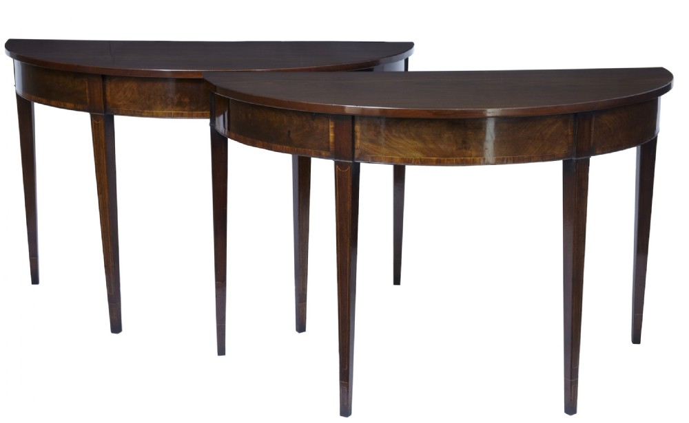 Pair demi-lune tables