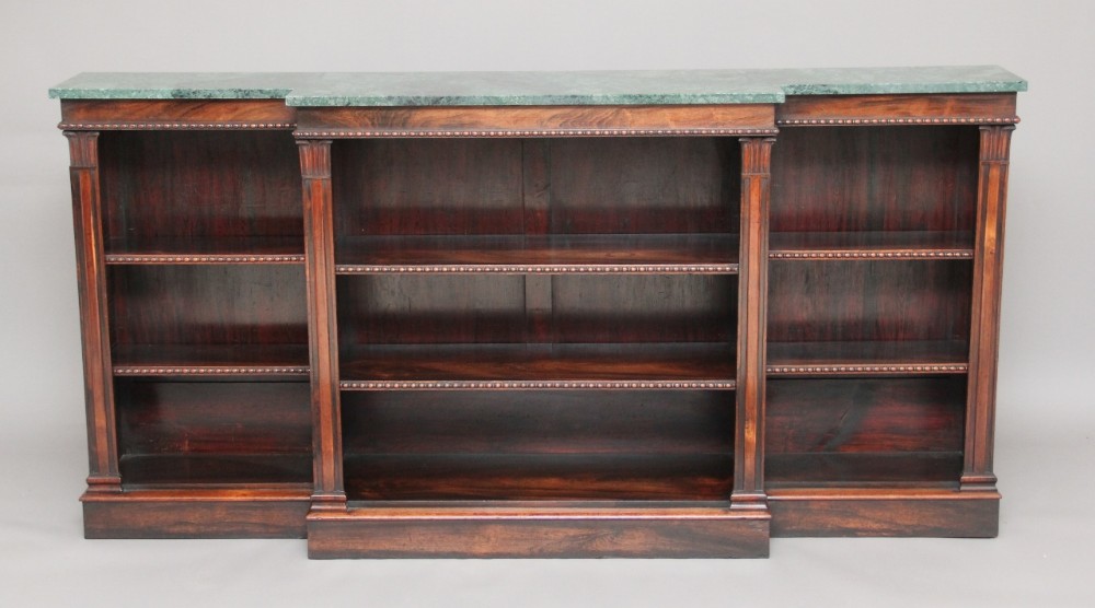 Rosewood breakfront bookcase