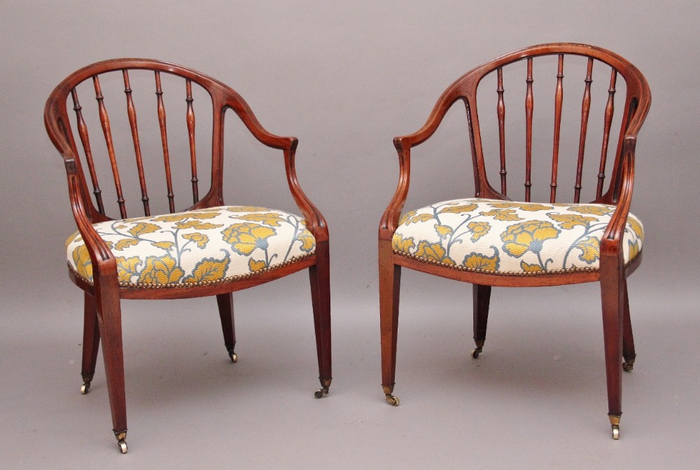 Pair of 18th century Hepplewhite armchairs