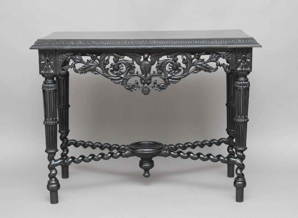 Solid carved ebony table