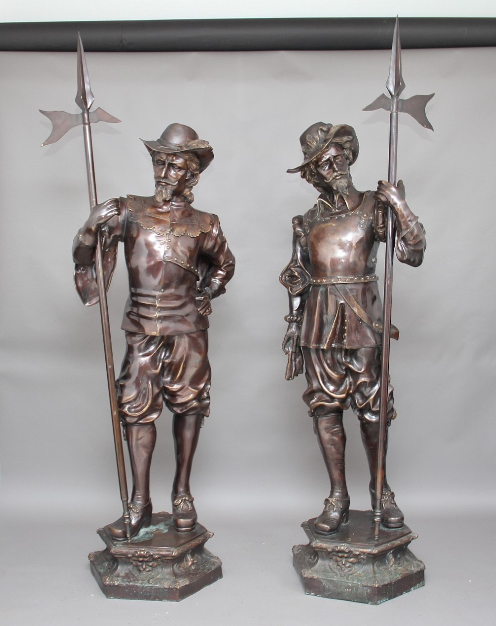 Pair bronze cavaliers 