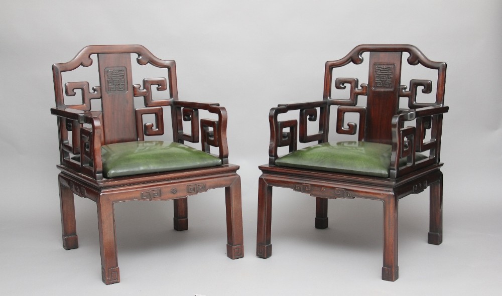 Pair Chinese chairs