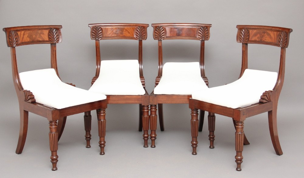 Set of four 19th century dining chairs