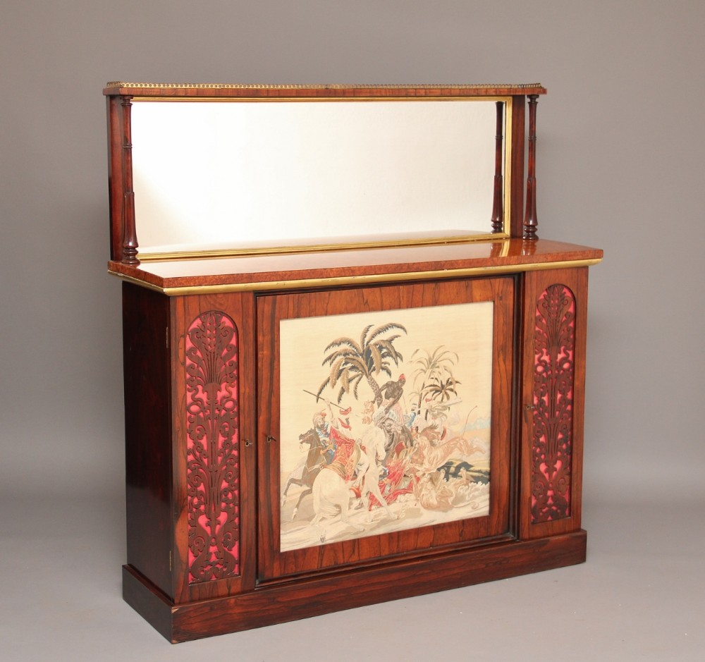 19th century Rosewood and burr walnut cabinet