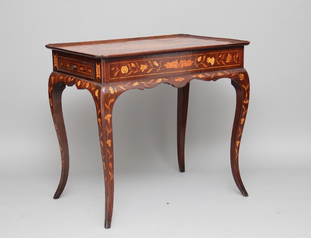 early 19th century Dutch marquetry silver table