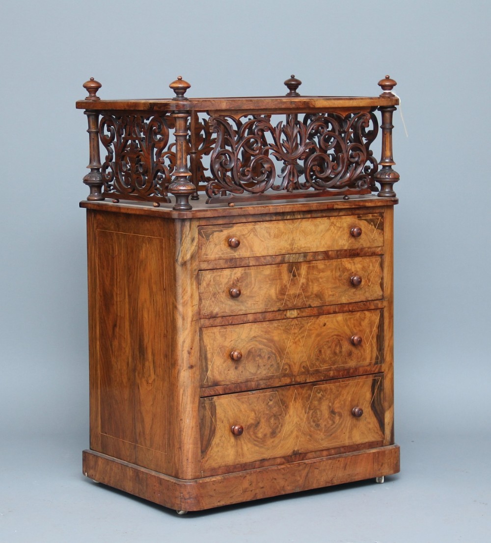 19th century Burr walnut canterbury 