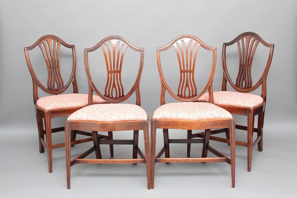 Set of four 18th century Hepplewhite chairs