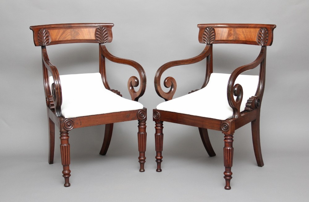 Pair 19th century library chairs