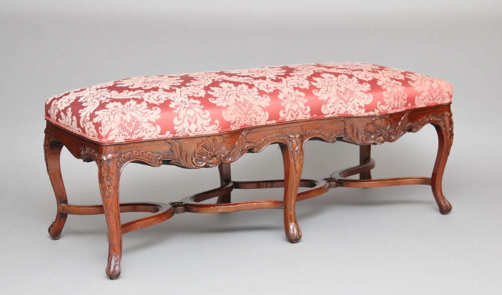 19th century Carved fruitwood stool