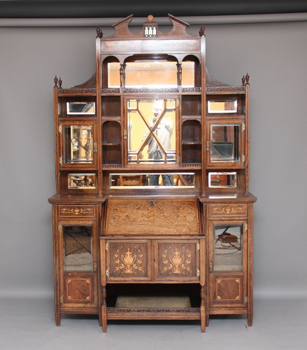 19th century Inlaid rosewood cabinet