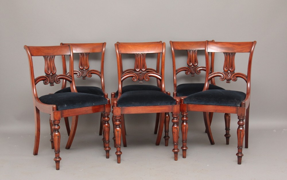 A set of six 19th century mahogany side chairs