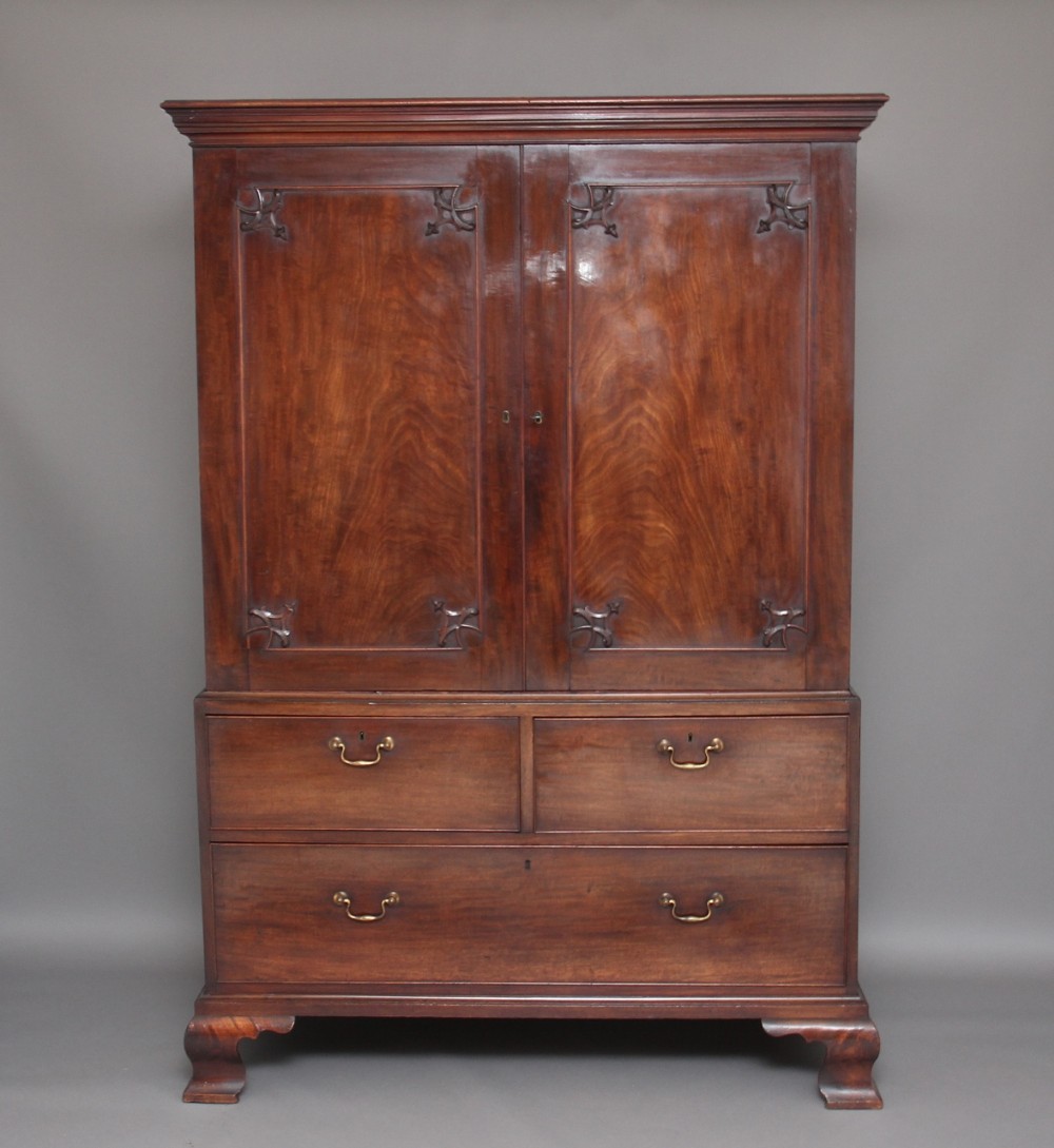 18th Century mahogany press cupboard