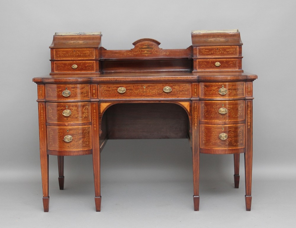 Early 20th Century mahogany & inlaid desk