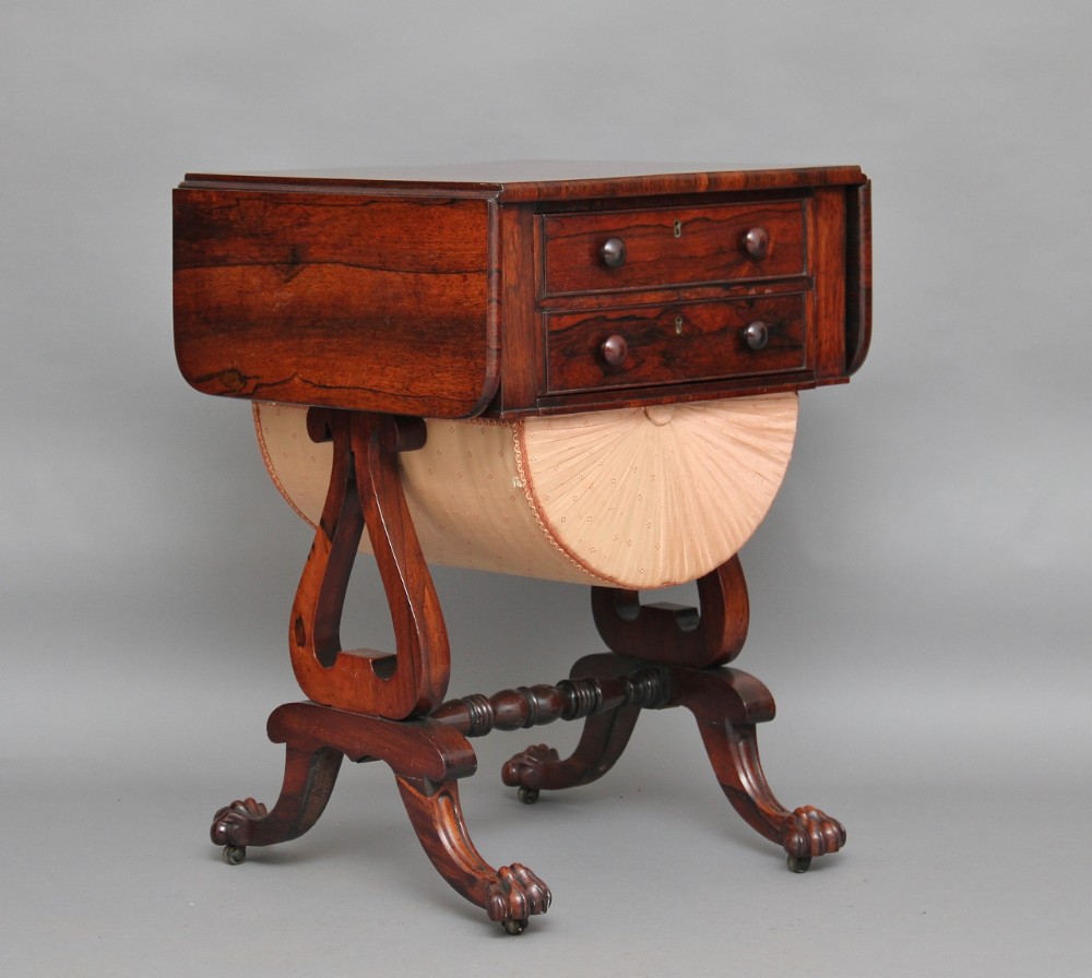 19th Century rosewood work table