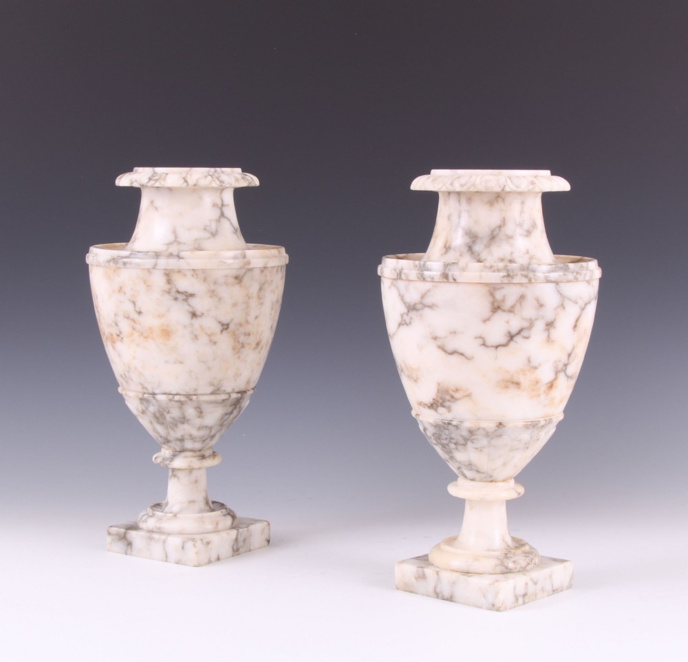 Early 19th Century Grand Tour Italian Carved Alabaster Vases