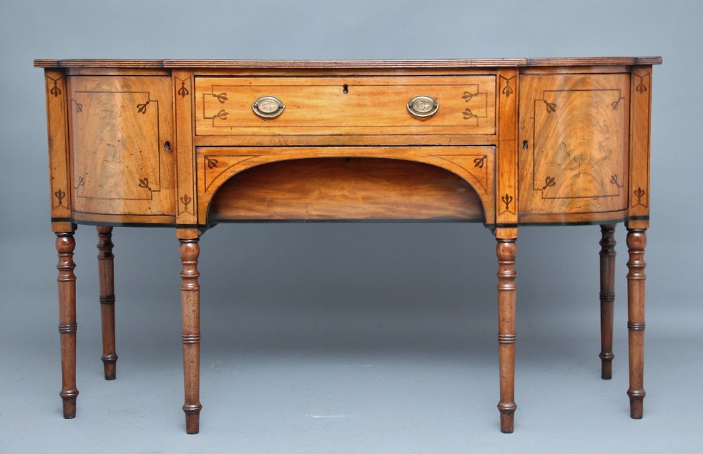 19th Century inlaid bowfront sideboard