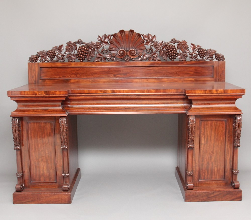 19th Century mahogany pedestal sideboard