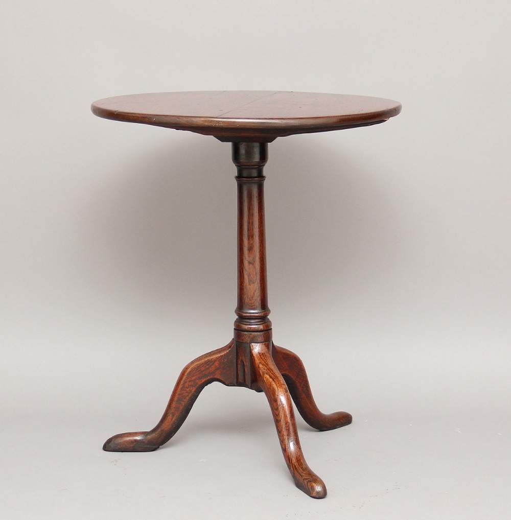 18th Century oak tripod table