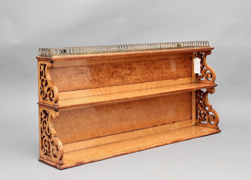 19th Century maple hanging shelves 